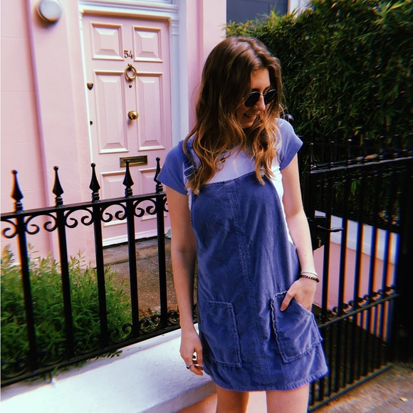 Periwinkle Velvet Overall Dress - Picture 2 of 5